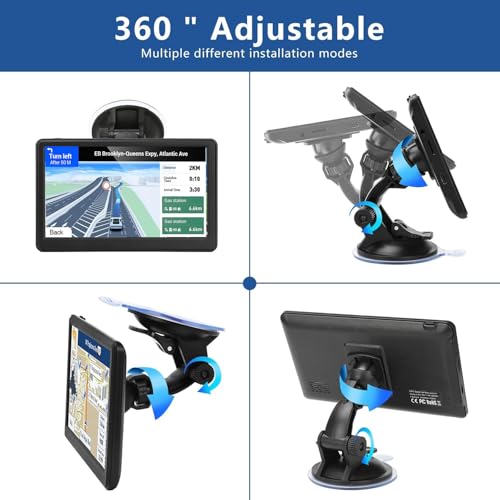 GPS Navigation for Car Truck,Navigation System 7 Inchs Touchscreen Navigator with 2025 US/CA/MX Maps, Free Lifetime Map Updates, Voice Broadcast, Speed Camera Warning, Vehicle - Thumbnail 4