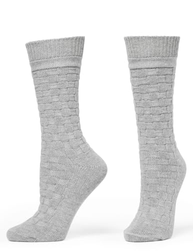 Image of HUE Women's Merino Wool Blend Crew Boot Breathable Natural Temperature Regulating Moisture Wicking Athletic Socks 2 Pair Pack