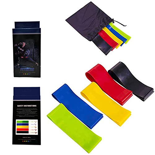 5 Levels Gym Latex Strength Rubber Elastic Resistance Bands Set