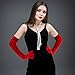 Lystaii Women Long Velvet Gloves for Women Elbow Length 1920s Opera Costume Flapper Evening Banquet Party (Red)