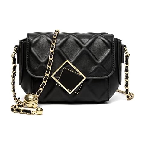 Crossbody Bags for Women, Small Leather Crossbody Purse Designer Shoulder Clutch Satchel Handbags Black Cover