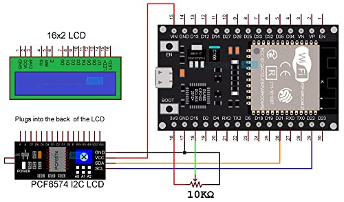CentIoT - LCD Display Module 1602 16x02 IIC/I2C LCD-1602 - 5V Blue backlit - Image 3