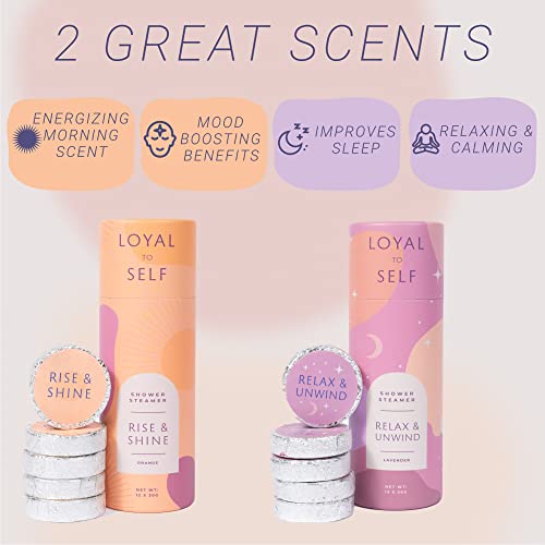 Loyal To Self Shower Steamers 12 Pack - Relax & Unwind Lavender Aromatherapy Bath Bombs - Essential Oil Nighttime Relaxation Stress Relief & Mood Boost - Spa Treatment At Home - Great Gift For Women #TOP7