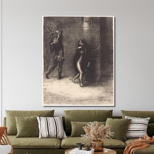 Tableau Odilon Redon Saint-Antoine toile imprimée cadre 100x80 - 2