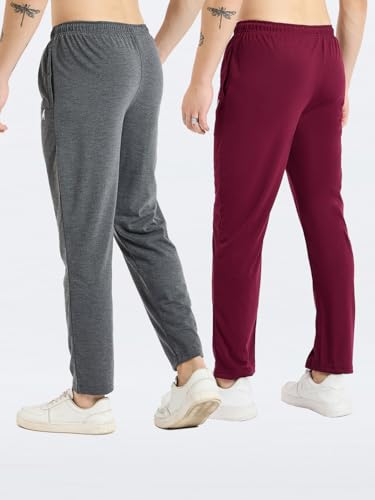 Image of Modeve Women's Solid Cotton Blend Track Pant for Summer Pack of 2