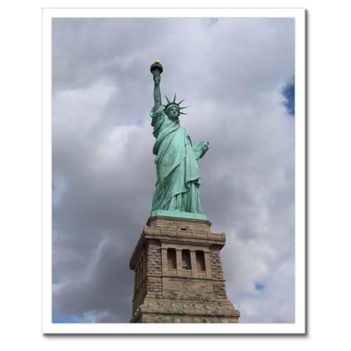 Poster Statue de la Liberté avec cadre noir 40x50 cm décoration murale moderne H10350M