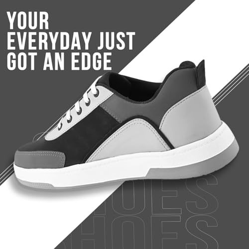 Image of STANPHORD Mens Lumora Sneakers Faux Leather Chunky Colourblocked Trendy Lace Up Casual Shoes Trendy Sole All Day Comfortable Lightweight with Extra Comfort Durable Footwear