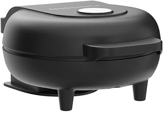 Elite Gourmet EWM013B Electric Nonstick Mini Waffle Maker with 5-inch cooking surface, Belgian Waffles, Compact Design, Hash Browns, Keto, Snacks, Sandwich, Eggs, Easy to Clean, Black