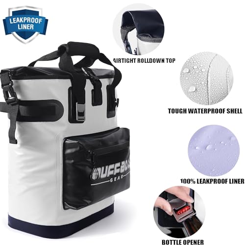 Cooler Backpack 48 Can 32Qt Insulated Backpack Cooler for Outdoor Adventure Lightweight Portable Waterproof Insulated Cooler Bag,White