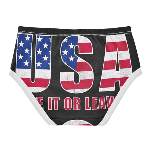Text USA Letters American Flag Toddler Underwear Floral 2t Cotton Girl Panties Cute Fun Briefs Undies Kids2