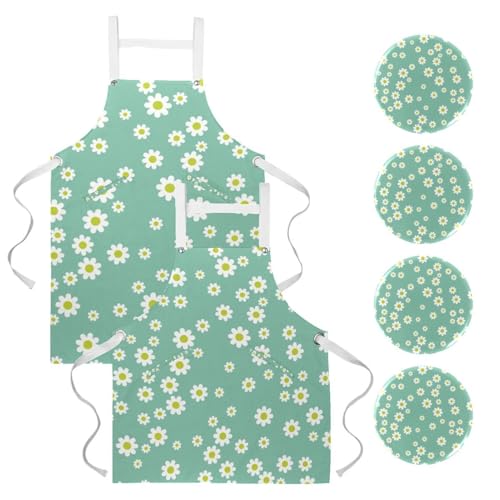 Lot de 2 tabliers de cuisine multifonctions bar pâtisserie nettoyage maison