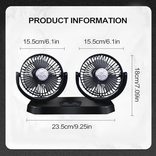 Ventilateur de voiture double tête USB contre la chaleur - 6