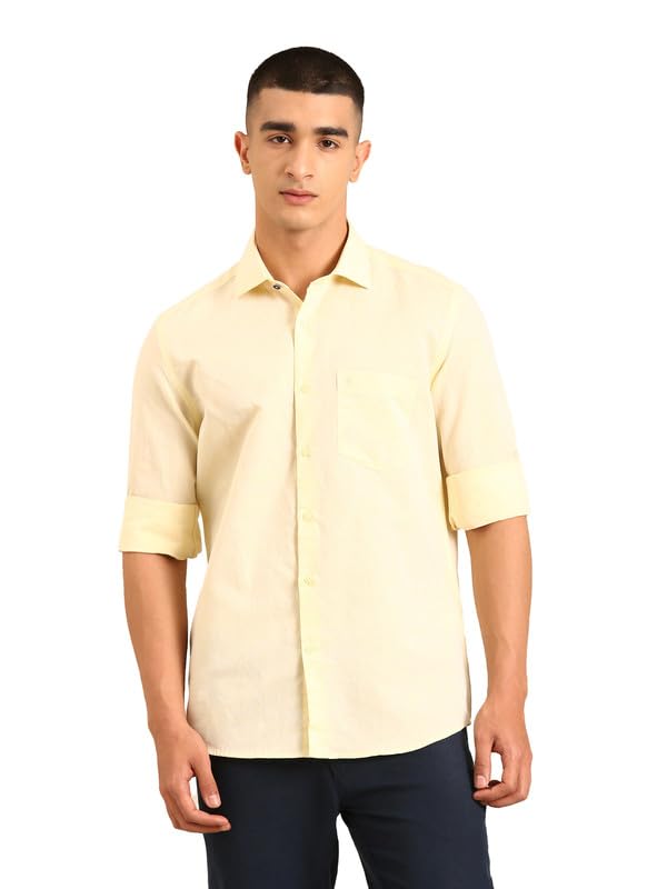 Cavallo by Linen Club Men's Blended Linen Blue Solid Contemporary...