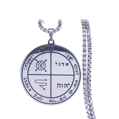 Sceau de Salomon Troisième Pentacle de Jupiter collier de chaîne argenté
