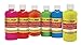 School Smart Washable Tempera Paints, 1 Pint, Assorted Fluorescent Colors, Set of 6