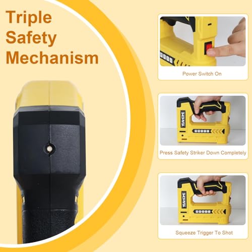 image for YEAHOME Electric Staple Gun, 5 in 1 Cordless Staple Gun for Upholstery
