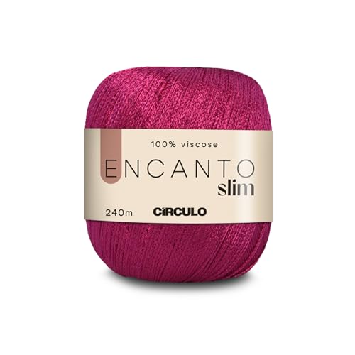 CIRCULO Encanto Slim Yarn 100% Viscose - Luxury & Shine - Sport Weight Yarn - 262 yds, 3.52 oz - Color 3754 - Pink