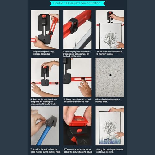 Outil de nivellement d'image pour mur avec système de repère intégré - 6