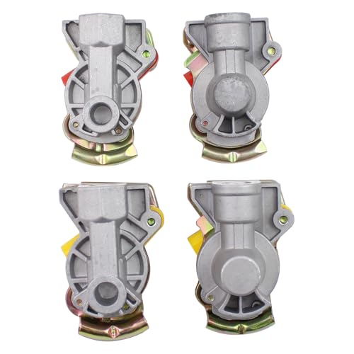 Kupplungskopf M16 mit Ventil ohne Ventil Set Druckluftkopf rot gelb M16x1,5 mit Staubkappe Filter für LKW Zugmaschine Traktor Druckluft Motorwagen Zugfahrzeug Traktoren Bremse Anhänger Auflieger