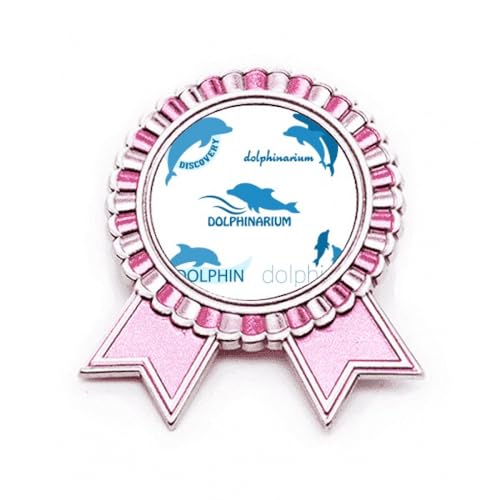 Broche dauphin biologie rose en métal à porter lors des conférences de science M