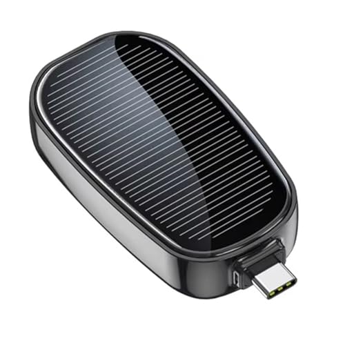 Fangxuee Power Bank Portatile Solare da 1200 mAh, Caricabatterie di Emergenza per Esterni, Power Bank Mobile Wireless di Tipo C per