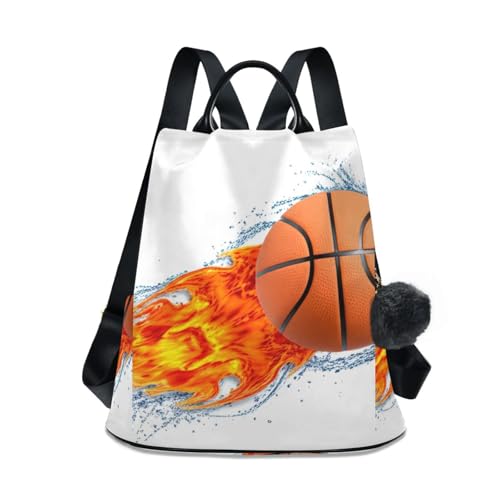 Sac à dos pour femme avec motif balle de basket-ball texturé unique