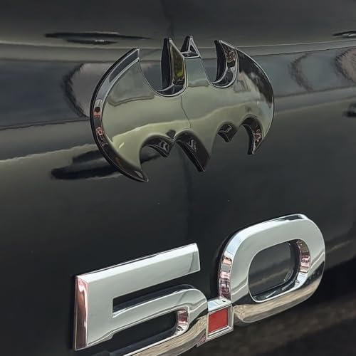 Image of Fan Emblems Batman 3D Car Badge - 1989 Batwing Logo (Black Chrome: 3.8 x 1.8 x 0.2 inches)