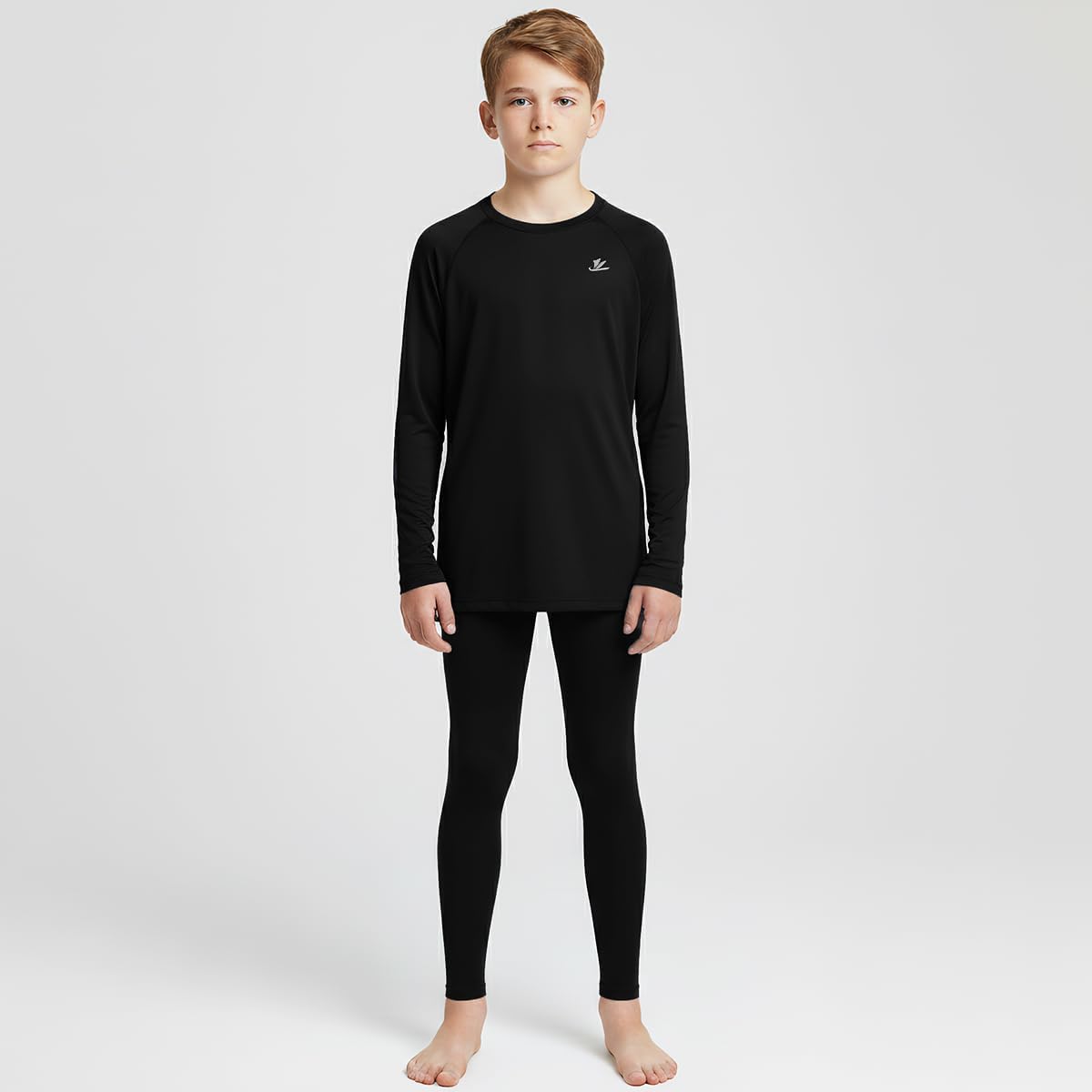 DEVOROPA Youth Boys Compression Shirts & Pants Kids Long Sleeve Undershirts Sports Leggings Athletic Base Layer Tights Set - Image 2