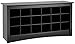 Prepac BSS-4824 Shoe Storage Cubbie Bench, 24" x 48" x 16", Black