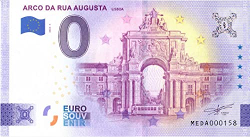 0 euros billete Lisboa · Arco da RUA Augusta · Portugal · Souvenir o cero € Certificado de recuerdo