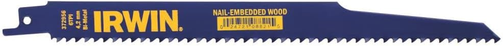 Tools IRWIN Reciprocating Saw Blades, Wood with Nails, 6-Inch, 6 TPI, 25-Pack (372656B)