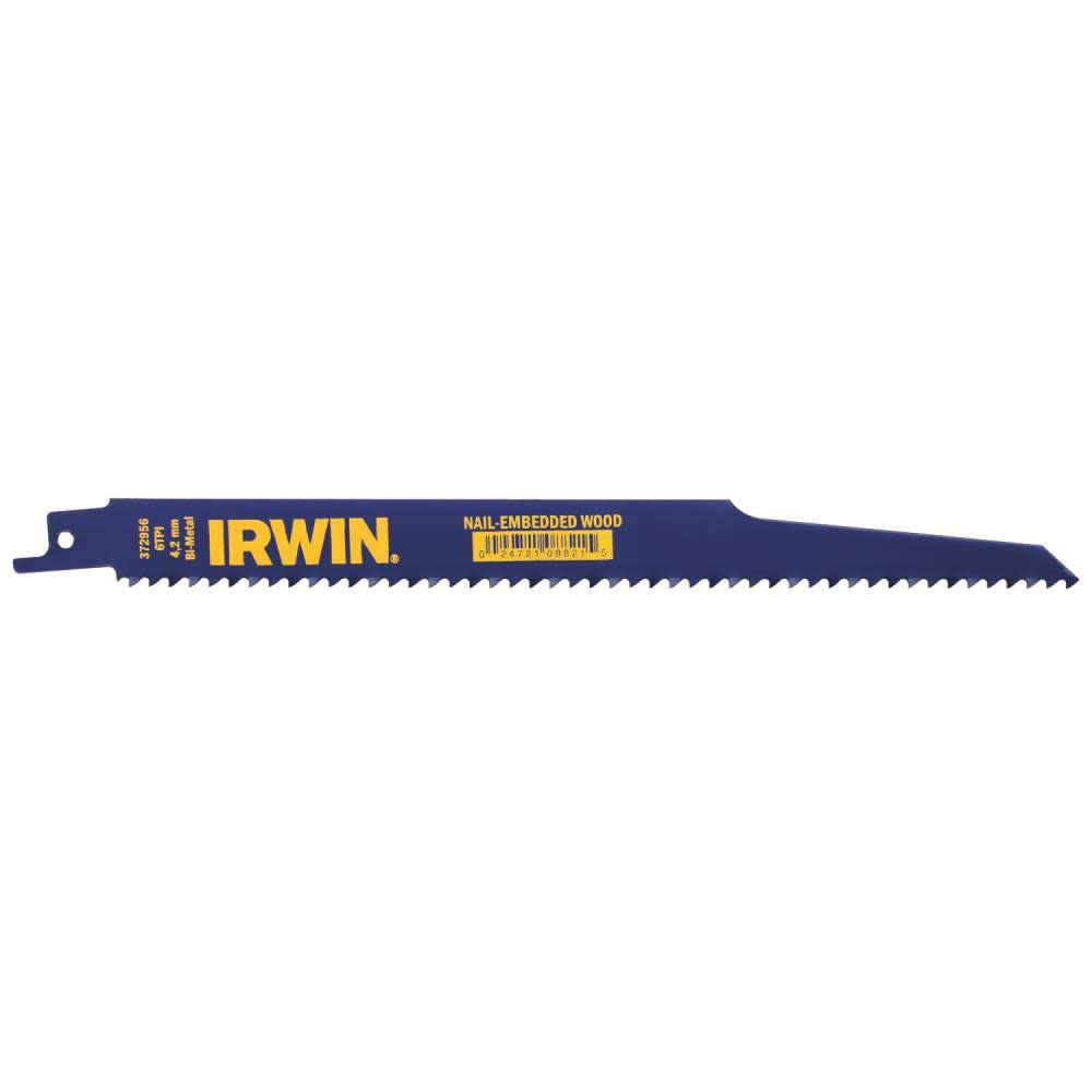 Tools IRWIN Reciprocating Saw Blades, Wood with Nails, 6-Inch, 6 TPI, 25-Pack (372656B)