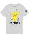Pokemon T-Shirt Garçons Kids Pikachu Caractère Jeu Gris Sleeve Sleeve Haut 7-8 Ans