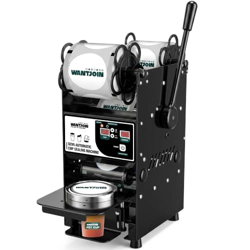 Image of WantJoin Cup Sealing Machine, 500-600 Cups /H, Semi Automatic, Black