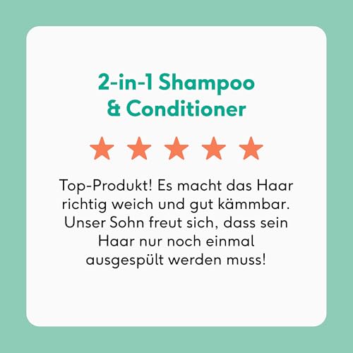Naïf - 2 in 1 Shampoo und Spülung für Kinder - Reinigt das Haar und macht es geschmeidig - Sanfte Formel - 0% SLES - Dermatologisch getestet - Natürlichen Ursprungs- 250ml