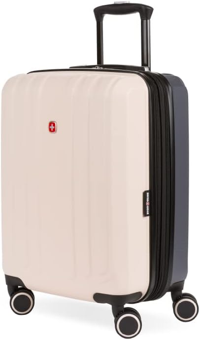 SwissGear Duet Hardside Expandable Luggage with Spinner Wheels, Pink/Dark Grey, Carry-On 19-Inch