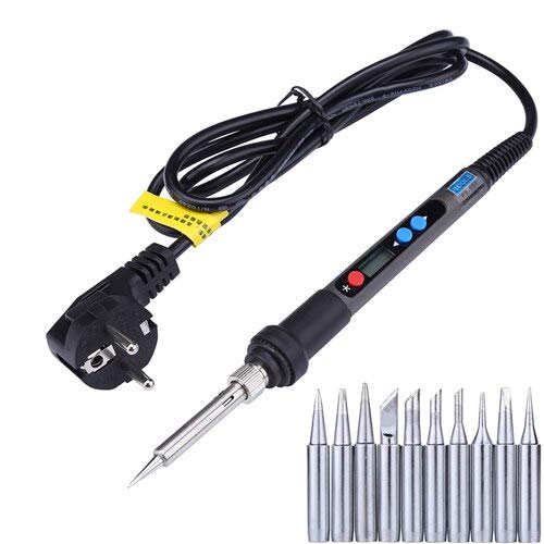 Soldering Electric 90W 220V Soldering Iron Digital LCD Welding Tools Gun Fer a Souder Soldeerbout Soldering Station With 10pcs Solder Tips - (Color: EU Plug)