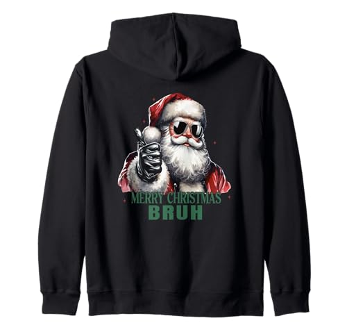 Feliz Navidad Bruh Cool Santa Funny Christmas Christmas Sudadera con Capucha