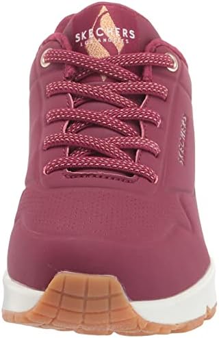 Skechers Women's Uno-Shimmer Away Sneaker, Burgundy, 9 | Image 1