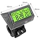 Solar-LCD-Autouhr, multifunktionale Digitaluhr, wasserdicht, stoßfest, mit Zeit, Datum, Woche, Temperatur und Griffhalterung für Auto, Motorrad, Fahrrad, grünes Licht