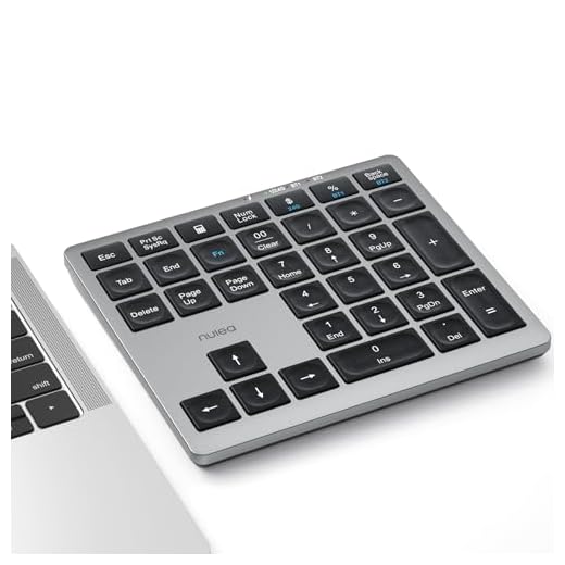 Nulea Wireless Number Pad Bluetooth 5.0 & 2.4G Portable Numeric Keyboard, USB-C Rechargeable, 34-Keys Bluetooth Keyboard for Data Entry, Compatible for Laptop, Mac, iMac, Tablet, PC Desktop