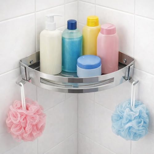 Banyo Köşe Rafı 304 Paslanmaz Çelik Şampuanlık 23x23 cm KBK100