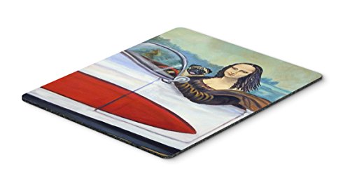 Caroline's Treasures 7043MP Fawn Pug and Mona Lisa Mouse Pad, Hot Pad or Trivet for Home Office Gaming Working Computers Laptop Mouse Mat,Washable Large Mousepad
