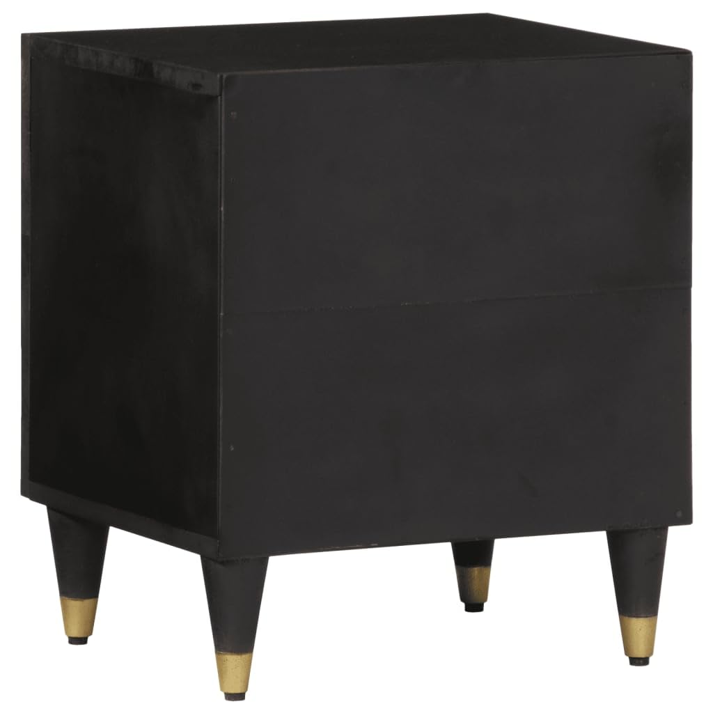 Homgoday Armoire de sol Mobilier de bureau, Table de chevet 40 x 33 x 46 cm en bois massif de mangue, Buffet, table de chevet, chambre à coucher, buffet pour chambre à coucher v