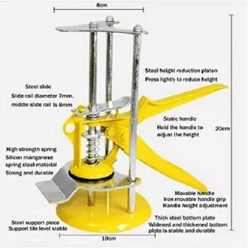 GODAVARI Tile Lifting Adjuster Positioner Leveler Non-Magnetic Precision Level,Wall Tile Leveling Lifter Top Height Metal PP Yellow,Wall Leveling System Ceramic Tile Locator Tools for Floor(18 cm) 1