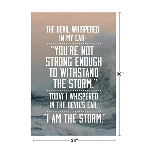 Image of I Am The Storm Quote Ocean Sea Photo Motivational Inspirational Teamwork Inspire Quotation Gratitude Positivity Support Motivate Good Vibes Carpe Diem Cool Wall Art Print Poster 24x36