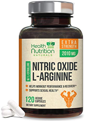 Extra Strength Nitric Oxide L-Arginine Supplement 2010mg - Citrulline Malate, Aakg, Beta Alanine - Premium Muscle Building Nitric Oxide Booster for Strength & Energy to Train Harder - 120 Capsules