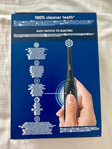 Image of Oral-B iO 2 Blue Electric Toothbrush for Adults, 3 Cleaning Modes, Gentle on Gums, Soft Brushing, Accessories, Oral B Replacement Brush, Charger, Ocean Blue