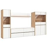 Einfacher Aufbau der Anbauwand ist mit beiliegender Anleitung möglich. Fernseher und Dekoration nicht im Lieferumfang enthalten.