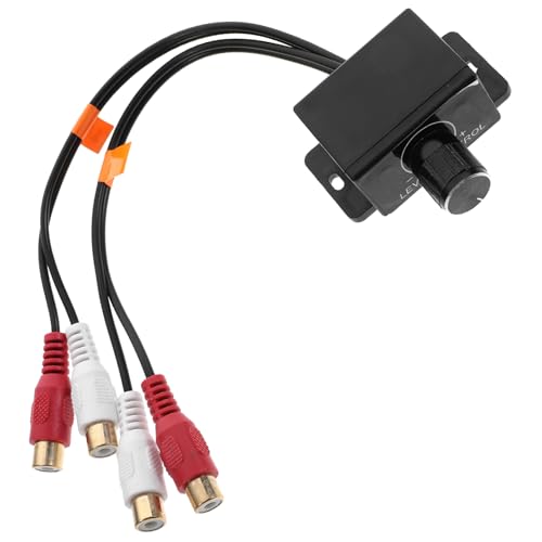 OUNONA Bass Knob Audio Amplifier for Car and Motorcycle RCA Volume Control Regulator with Dual Inputs Outputs Easy to Use Compact Design Versatile Compatibility for Home Theater